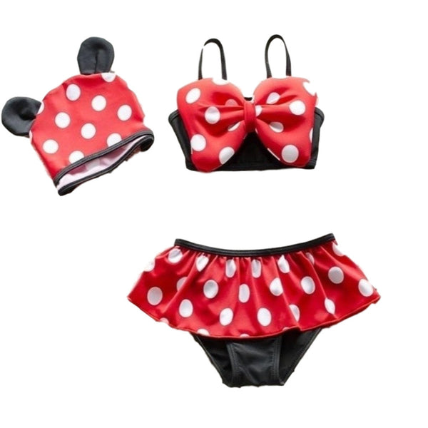 Polka Dot Pop Three Piece Bathing Suit