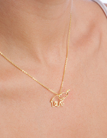 Two by Two Elephant Charm Necklace Set
