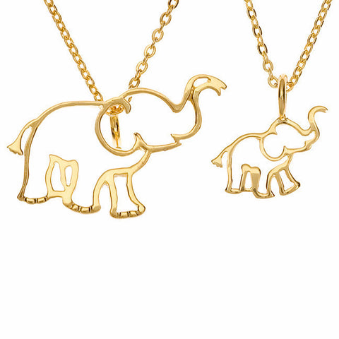 Two by Two Elephant Charm Necklace Set