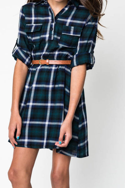 Fit & Flare Plaid Dress