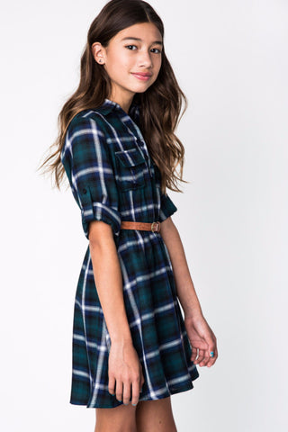 Fit & Flare Plaid Dress