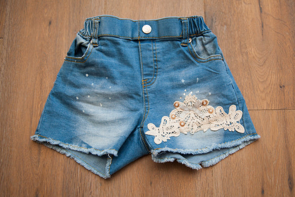 Denim Crochet Shorts