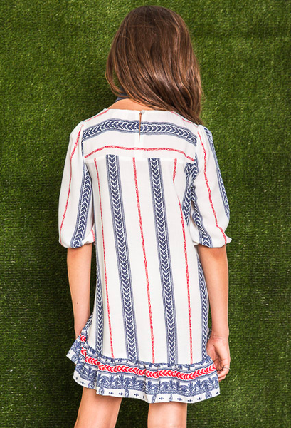 Drop Hem Ruffled Shift Dress
