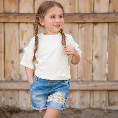 Denim Crochet Shorts