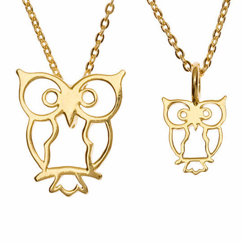 Two by Two Owl Charm Necklace Set