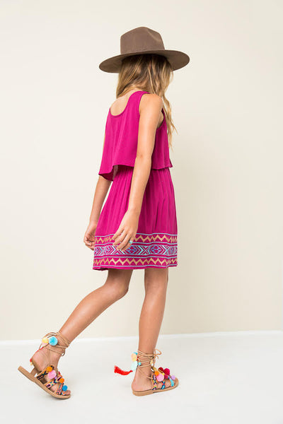 Embroidered Tribal Tank Dress