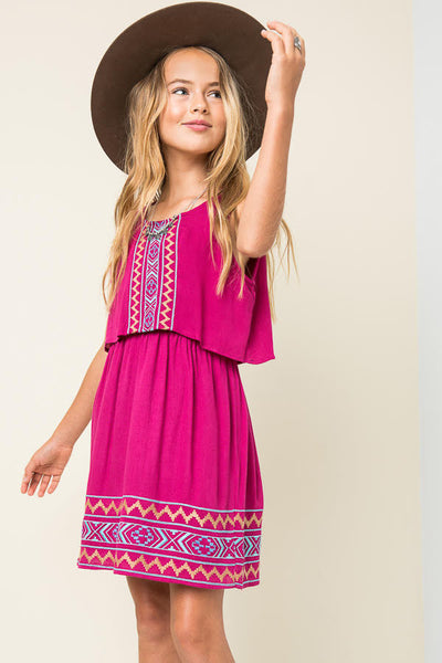 Embroidered Tribal Tank Dress